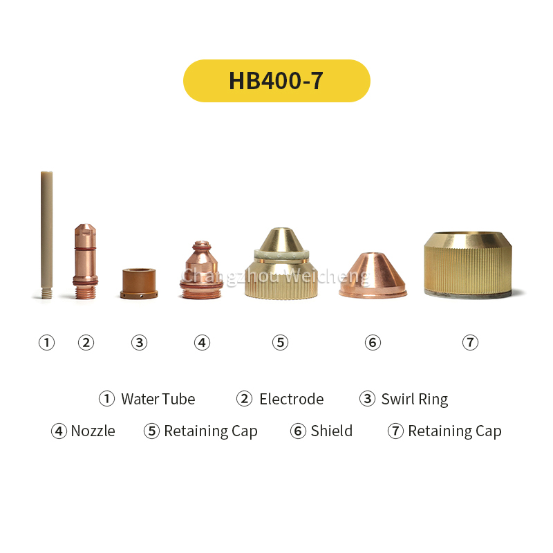 قطع البلازما الاستهلاكية القطب فوهة درع دوامة الدائري لشعلة البلازما HB400-7